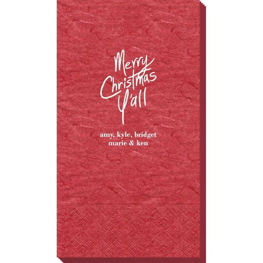 Fun Merry Christmas Y'all Bali Guest Towels